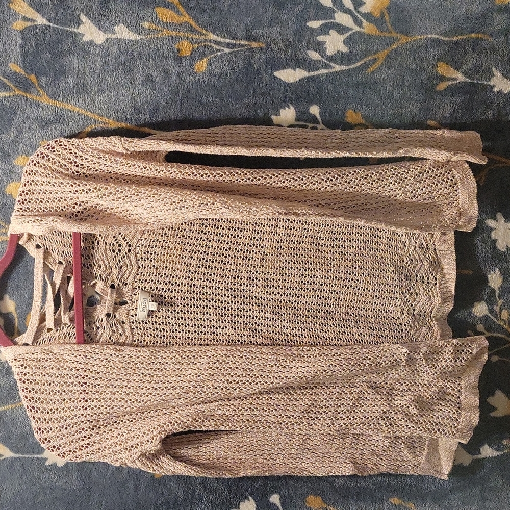 Mudd knit throw over sweater Pink size xsmall